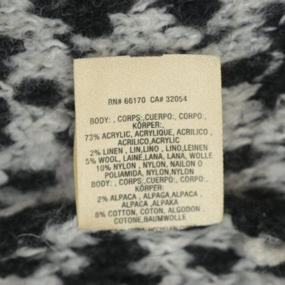 Moth Solita Women's Large Gray Black Wool & Alpaca Funnel Neck Oversize Sweater - Picture 10 of 10